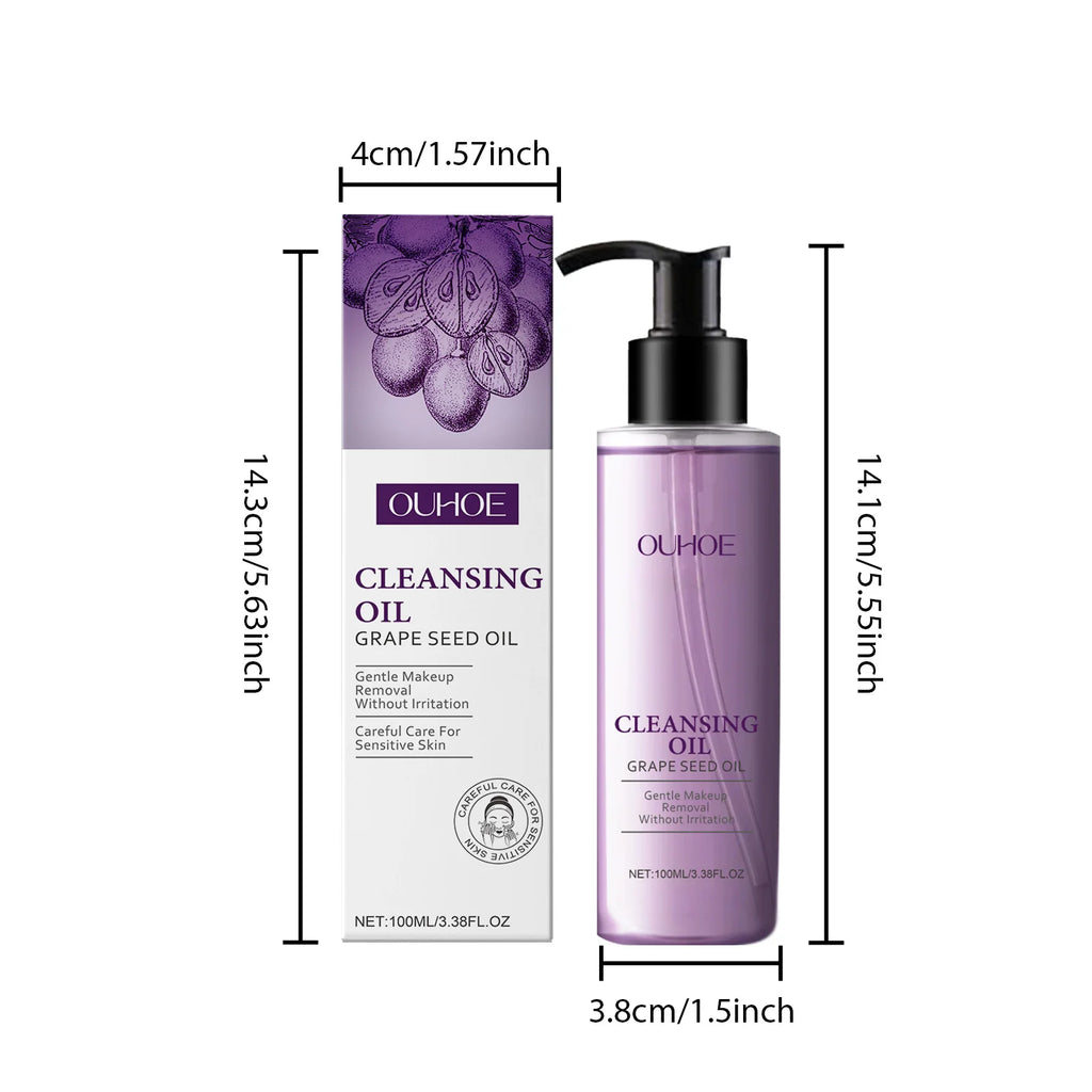 Grape Seed Cleansing Oil Makeup Remover – Sensitive Skin Facial Cleansing Oil Zpaxo