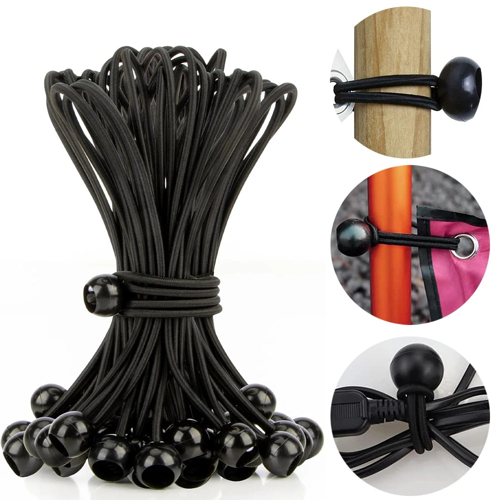 5/10/50/100Pcs Outdoor Elastic Ball Rope Ball Bungee for Camping Tent Cargo Heavy Duty Tarp Zpaxo