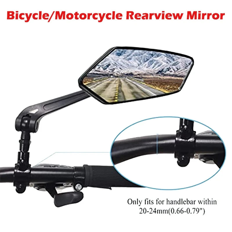 Bike Rear View Mirror Reflector Adjustable Rotatable Handlebar Mirror Clear Rearview Electric Scooter Cycling Bicycle Accessorie Zpaxo