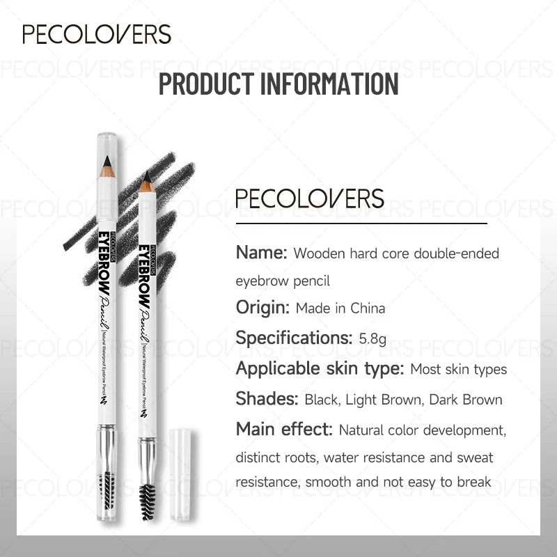 3-Color Waterproof Eyebrow Pencil Long-lasting Brow Dye Tint Pen Zpaxo