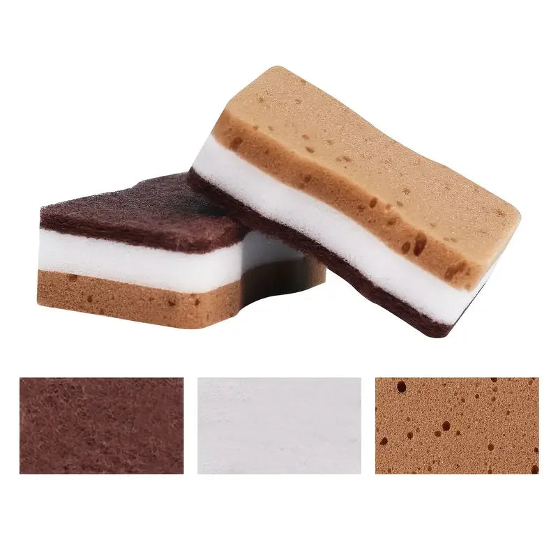 Three-Layer Seaweed Dishwashing Sponges – 2 to 20 Pack