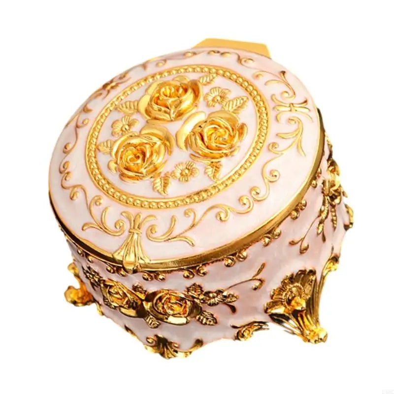 Retro Enamel Trinket Organiser Jewelry Box with Secure Closure Home Decoration Zpaxo