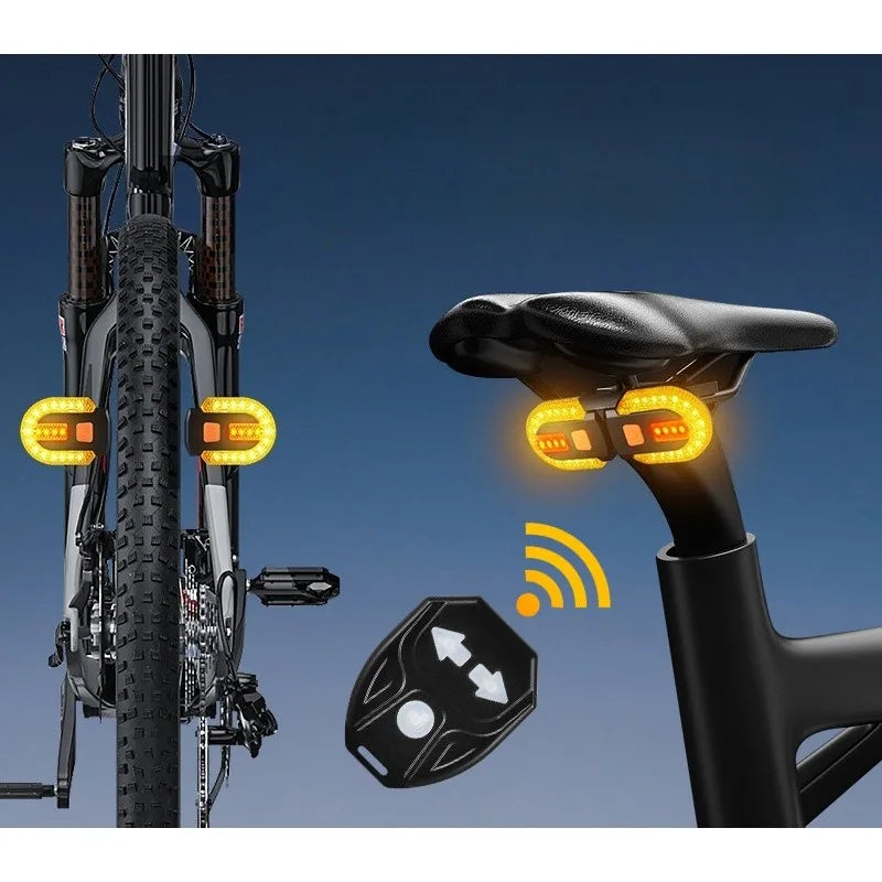 Creative Bicycle Taillights Wireless Remote Control Detachable Mountain Bike Turn Signals USB Charging Mountain Bike Accessories Zpaxo