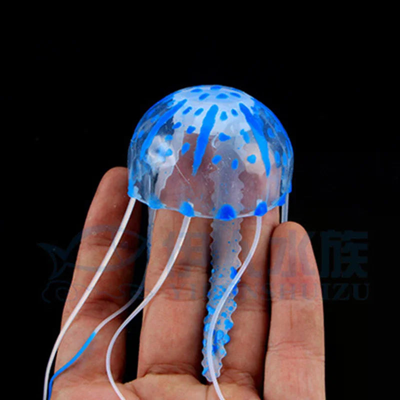 Creative Simulated Glowing Effect Jellyfish Aquarium Decoration Fish Zpaxo