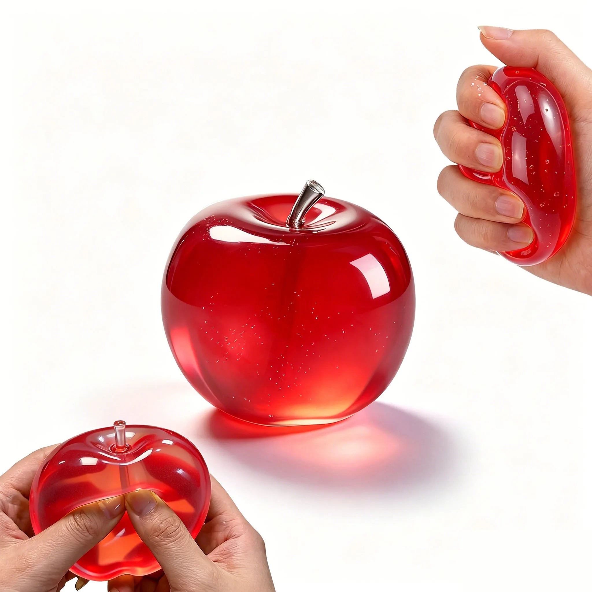 Squishy Pink Apple Stress Ball Fidget Sensory Toy – Kids & Adults Squishy Stress Ball Zpaxo Red Apple