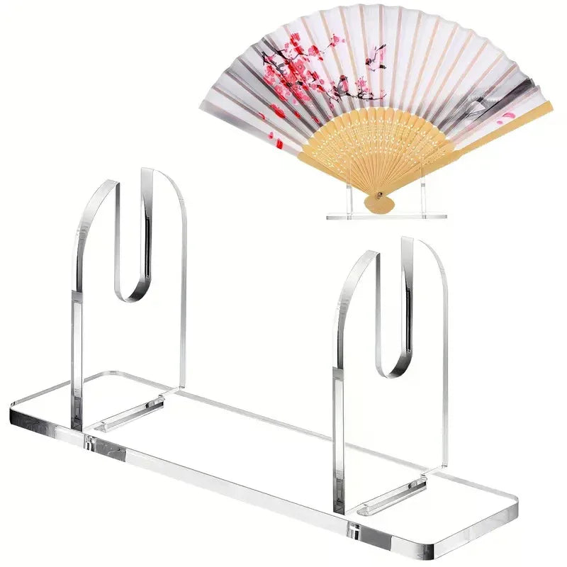 1 Acrylic Fan Display Stands Foldable Stand Holder Space-saving Desk Zpaxo