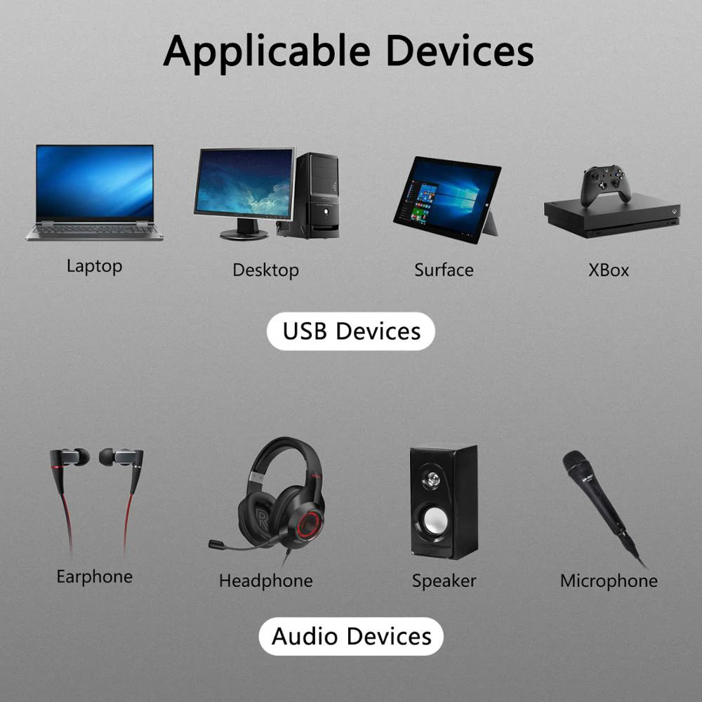 Mini External Usb Mic Headphone Jack Stereo Headset 3d Sound Card