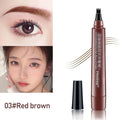 5 Colors Waterproof Eyebrow Pen 4 Splitted Head Long Lasting Smudge Proof Eyebrows Tattoo Pencil Liquid Black Eyebrow Makeup Pen Zpaxo 02 Dark Brown