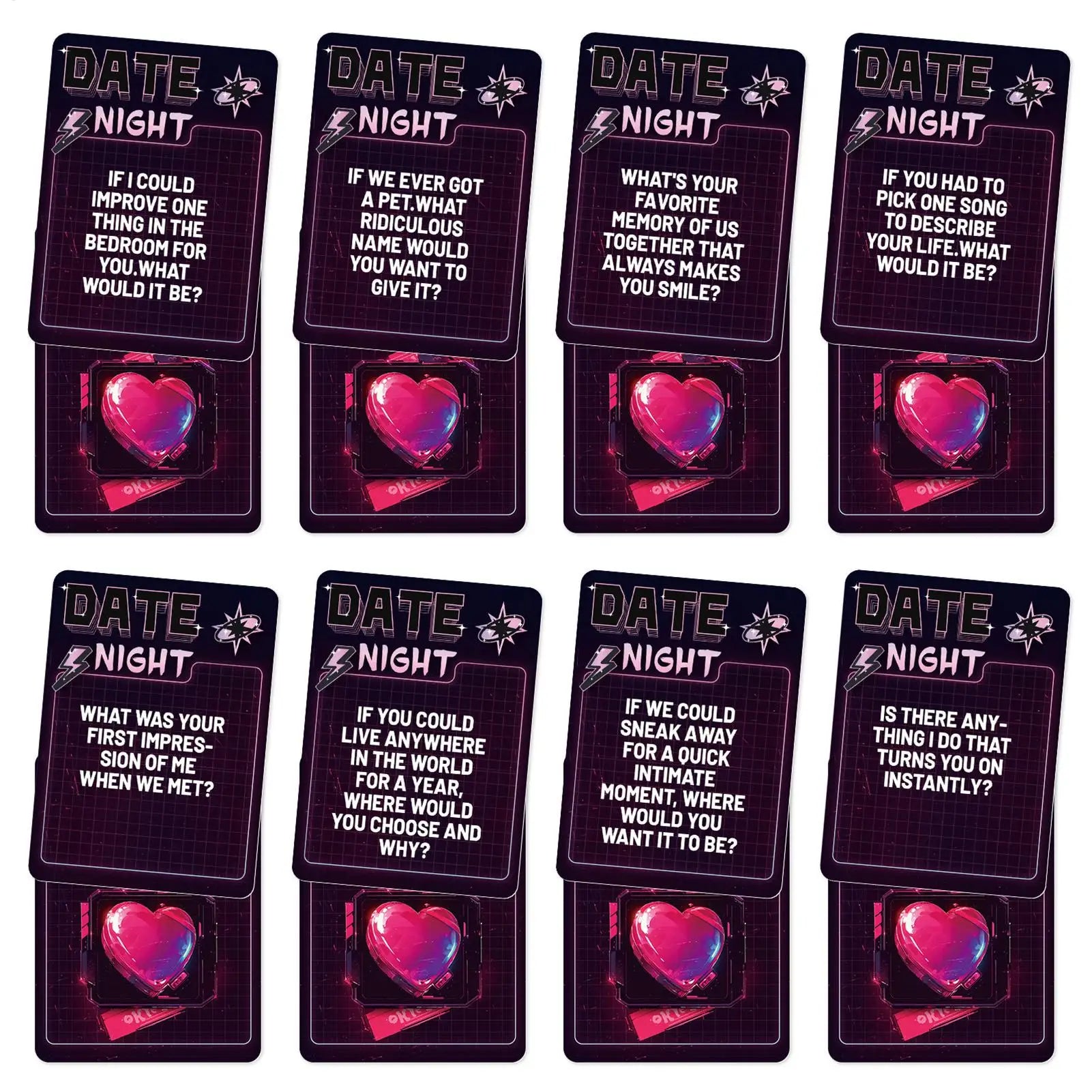 Couples Card Game Deep Conversation Couple Questions Card Games 50-Sheet Romantic Relationship Deck Activity For Travel Road Zpaxo