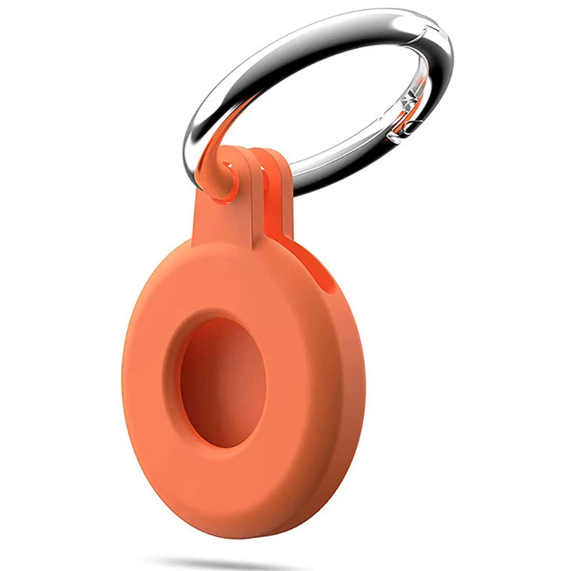 Waterproof Silicone Case Airtag Tracker Protective Cover Keychain Zpaxo Orange