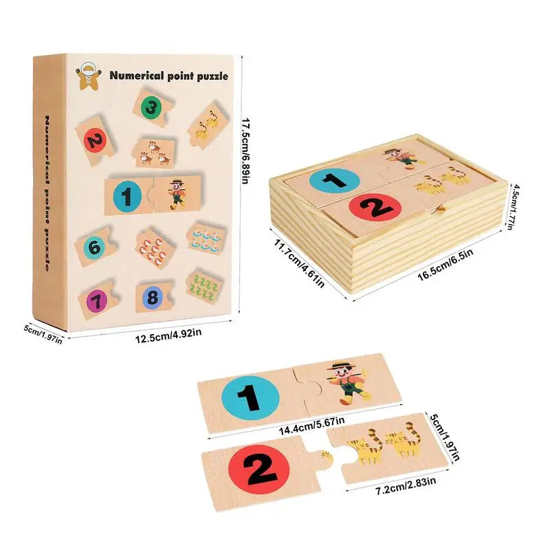 Counting Toys Kids Ages 3-5 Wooded Educational Number Puzzle Zpaxo