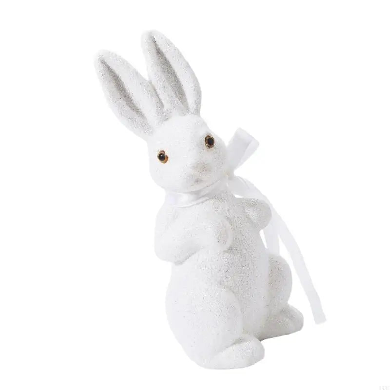 Portable Foam Easters Rabbit Statue Gold Sparkling Accent for Holiday Celebration Zpaxo