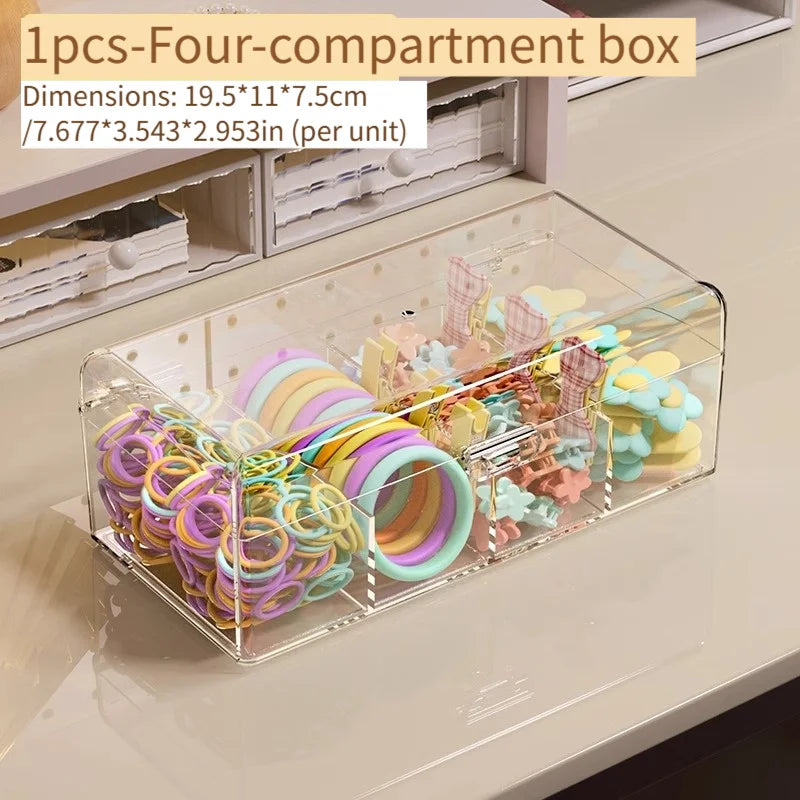 Transparent Plastic Storage Box Jewelry Organizer Container Portable