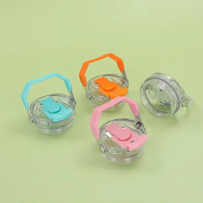 30oz Plastic Transparent Cup Lid with Handle Spill Proof Replaceble Tumbler Flip Straw Lid Sealing Bottle Cover for Stanley Hot Zpaxo