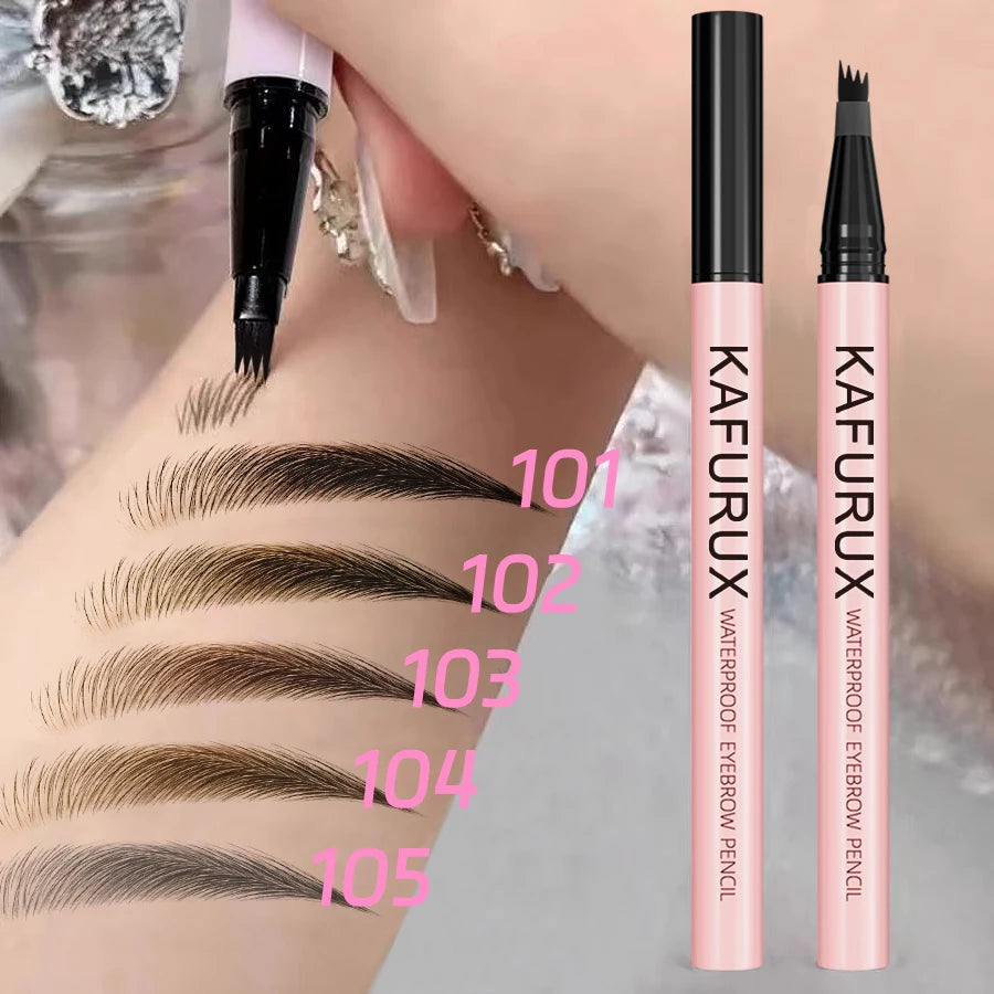 6 Colors Brown Eyebrow Pen Waterproof 4 Split Tip Black Eyebrows