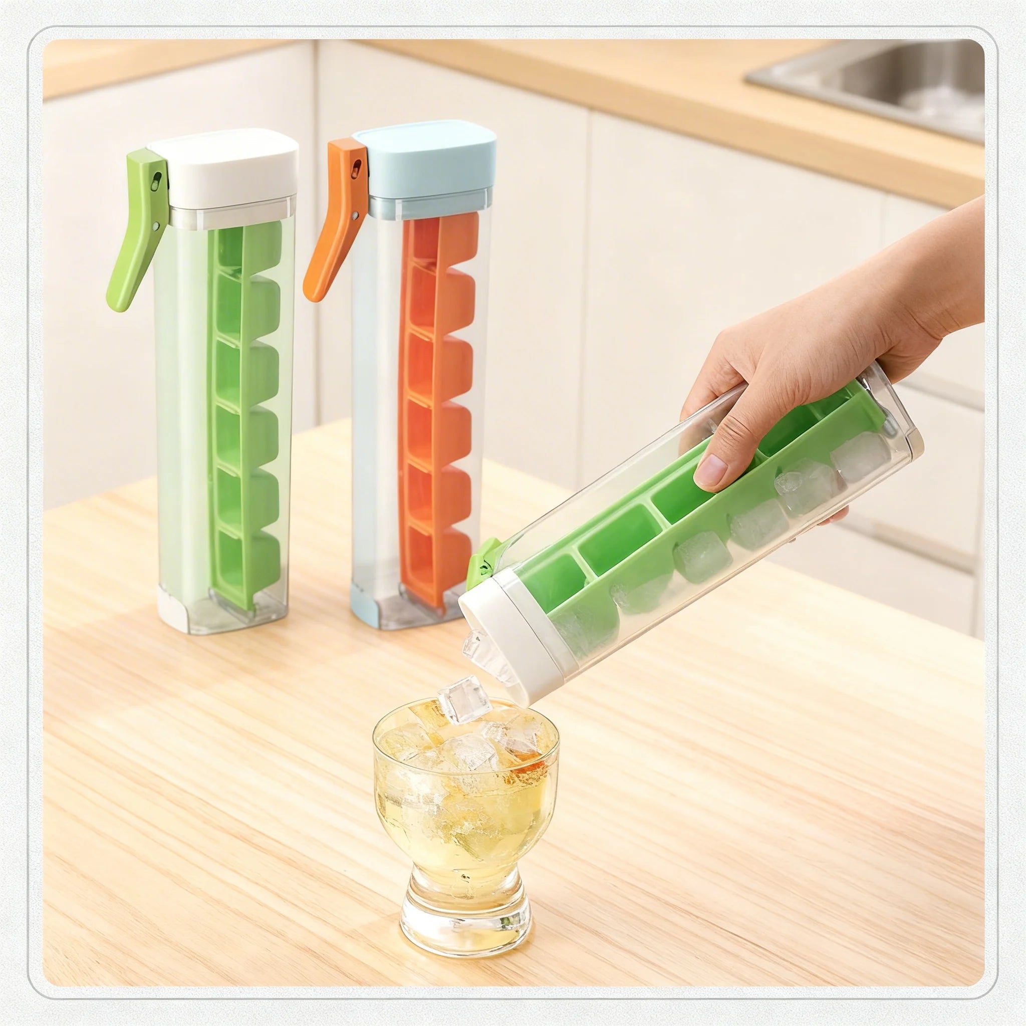One-Click Ice Cube Tray & Storage Box | Whiskey Bar Tool Ice Cube Tray Zpaxo