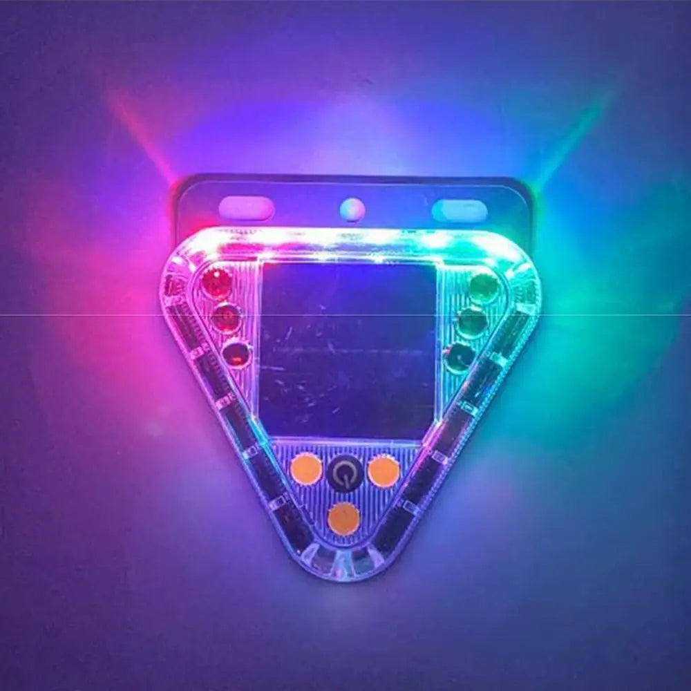 Multicolor LED LED Solar Warning Light Magnetic Base Waterproof RGB Flashing Tail Light Anti Rear End Touch Switch Zpaxo