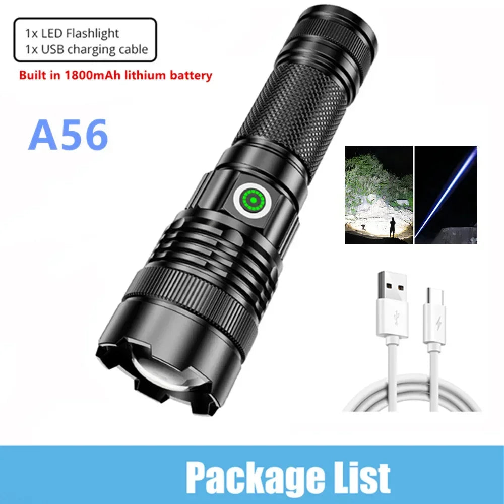 ESMARTER 100000 Lumen LED Spotlight Flashlight – USB Rechargeable
