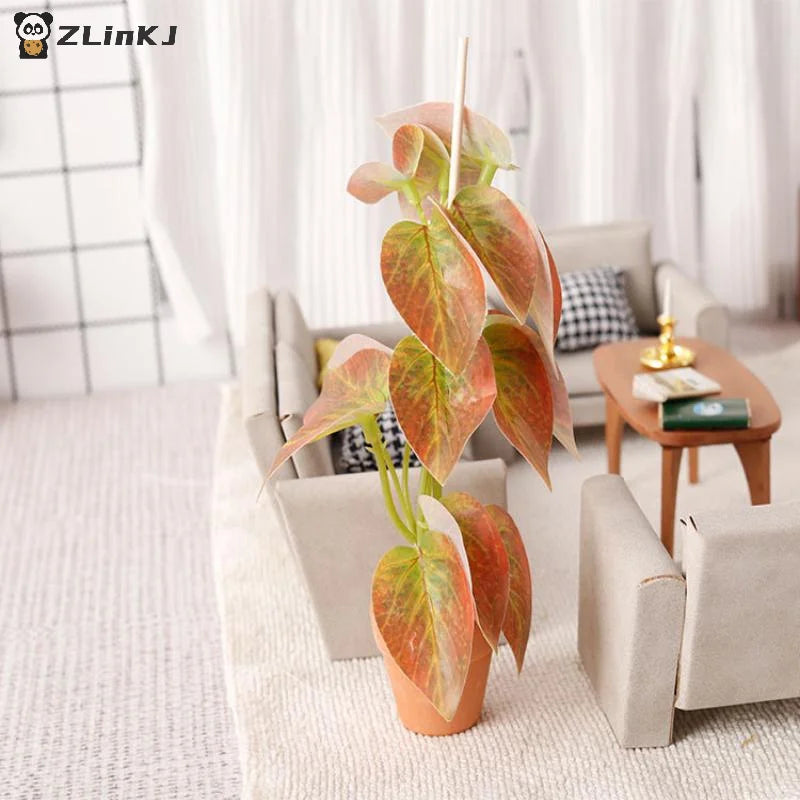 ▶1/12 Dollhouse Simulation Green Plants Bonsai Model Dollhouse Scene Decoration Micro Landscape Garden Bonsai Ornament Zpaxo