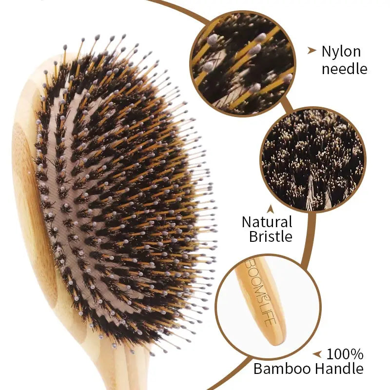 Professional Hair Brush Airbag HairBrush Hair Message Brush Soft Boar Bristle Brush Fast Hair Straightener Bamboo Hairbrush Zpaxo