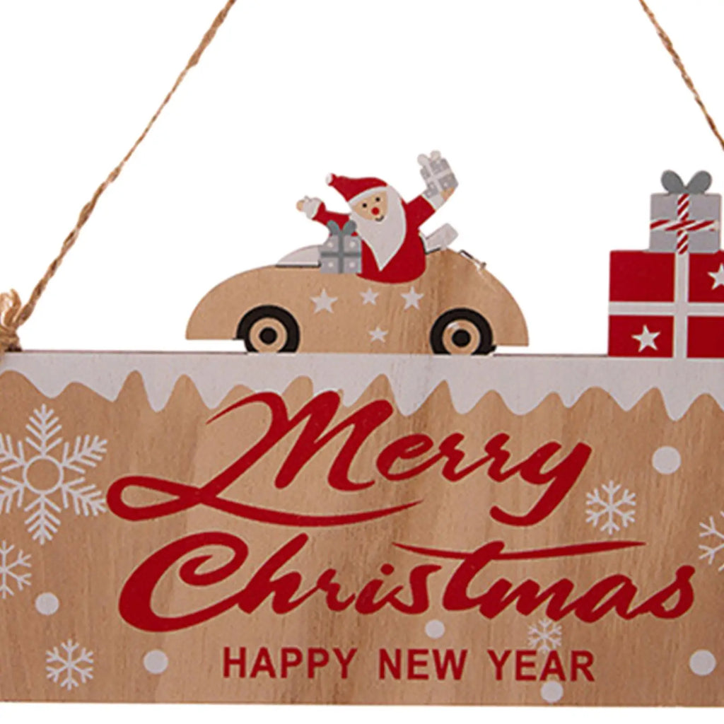 Merry Christmas Wooden Door Sign – Farmhouse Hanging Plaque Christmas Wall Plaque Zpaxo