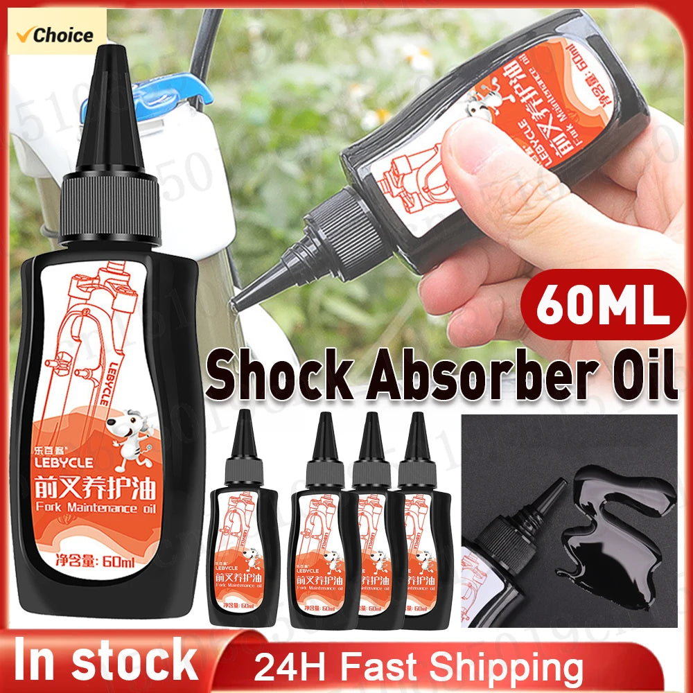 5-1PCS Mountain Bike Front Fork Shock Absorber Oil 60ml Corrosion Resistance Front And Rear Shock Absorber Oil Lubricating Oil Zpaxo