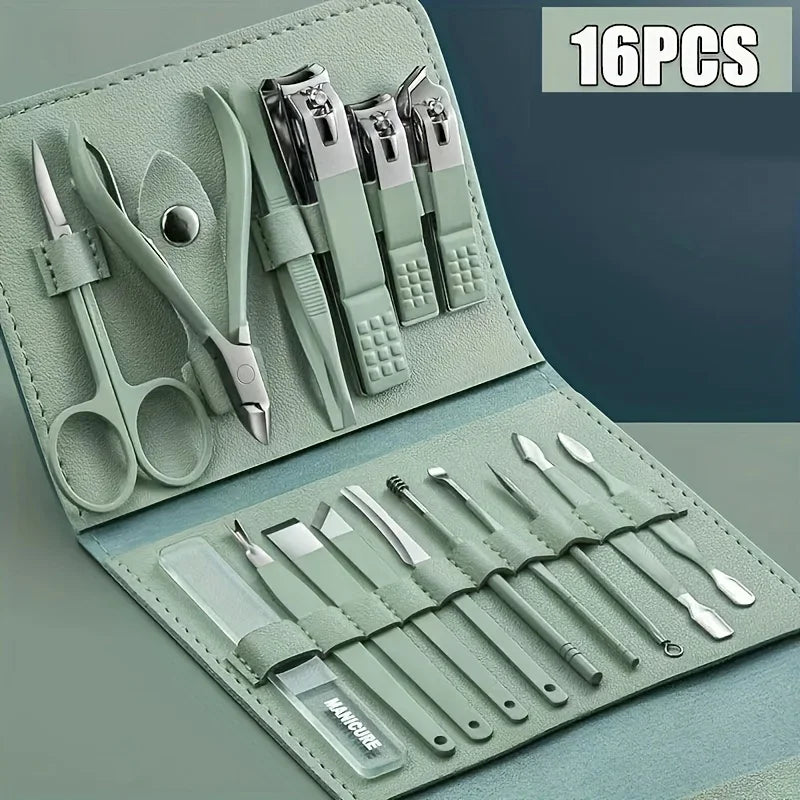Professional Nail Clippers Cuticle Nippers Travel Case Manicure
