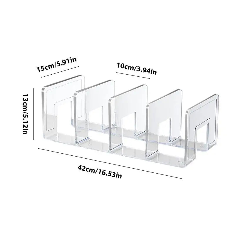 4 Slots Clear Bag Storage Divider Acrylic Closet Finishing Divider Purse Handbag Storage Rack Transparent Bag Organizer Stand Zpaxo