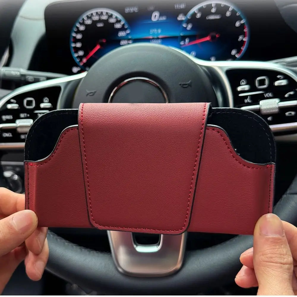 PU Leather Car Glasses Case Multi-function Universal Sunglasses Zpaxo