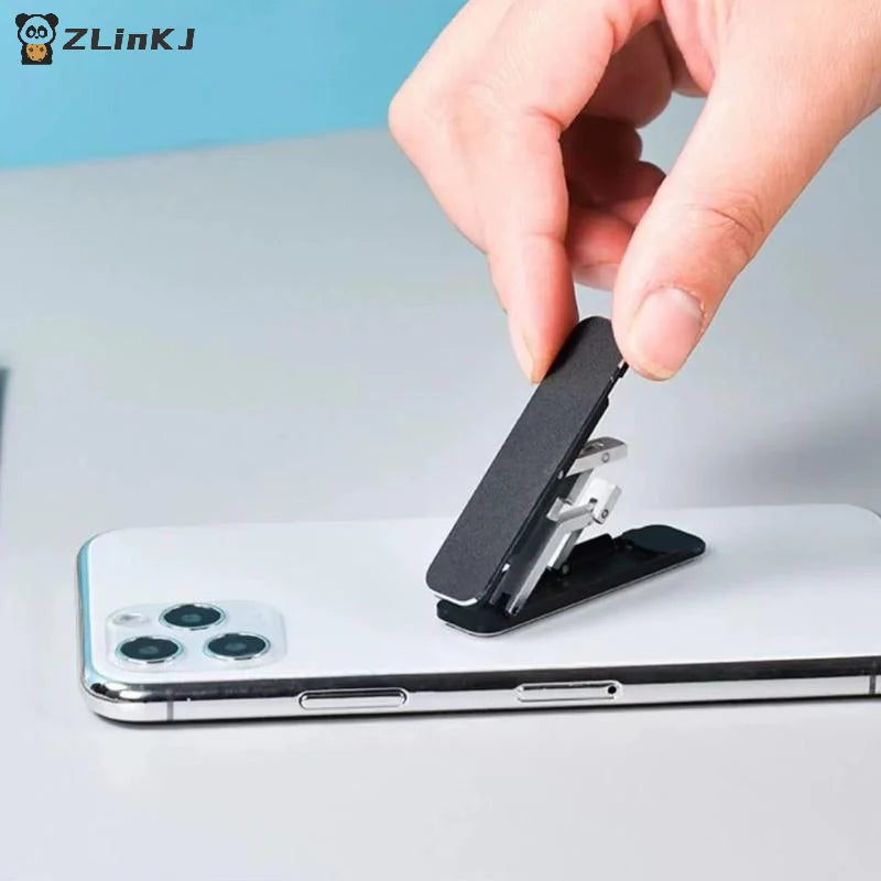 ▶1/3PCS Mini Invisible Foldable Mobile Phone Stand Aluminum Alloy Desktop Mount Material Holder Adjustable Angle For Cellphone Zpaxo