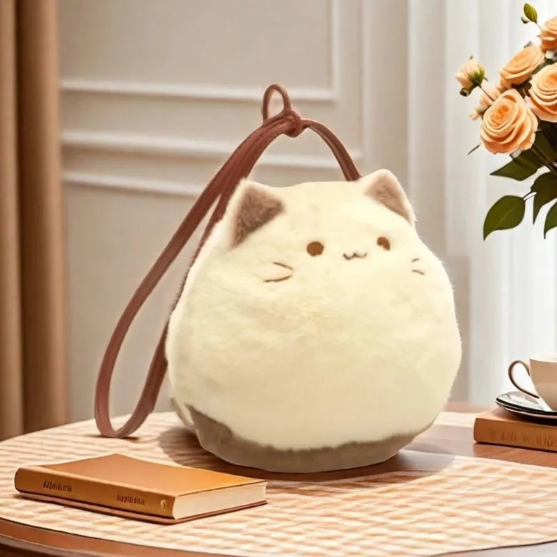 Cute Plush Cat Bag Handbag Cute Stuffed Animal Handmade Backpack Shoulder Bag Ideal Gift Fos Girl Kitty Collection Crossbody bag Zpaxo