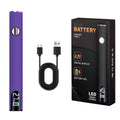 510 Thread Battery Cart Pen Adjustable Voltage 650mAh Battery with USB Charger Cable Solder Repair Tools (No Soldering Iron Tip) Zpaxo Purple