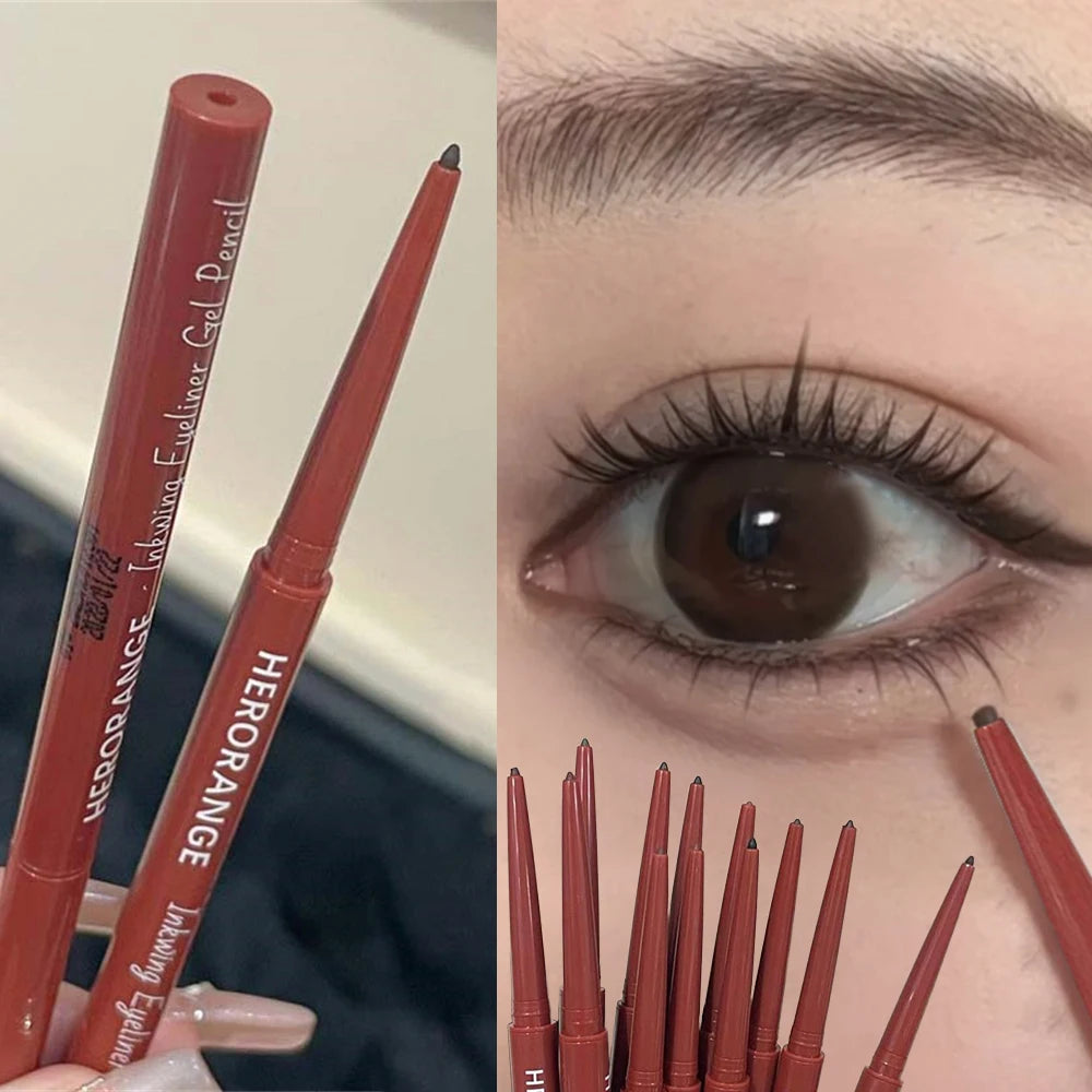 Matte Brighten Lying silkworm Eyeliner Gel Pen Waterproof Quick Drying Pink Brown Ultra fine Eye Shadow Pen Not-Smudge Makeup Zpaxo