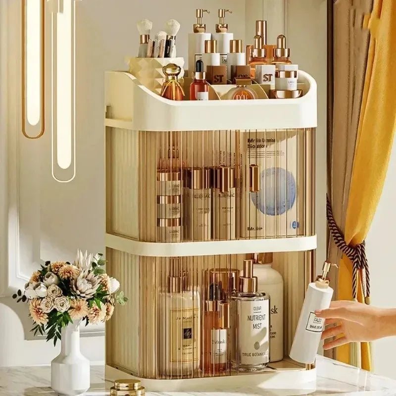 Large Capacity Dressing Table Storage Rack Dust-proof Cosmetic
