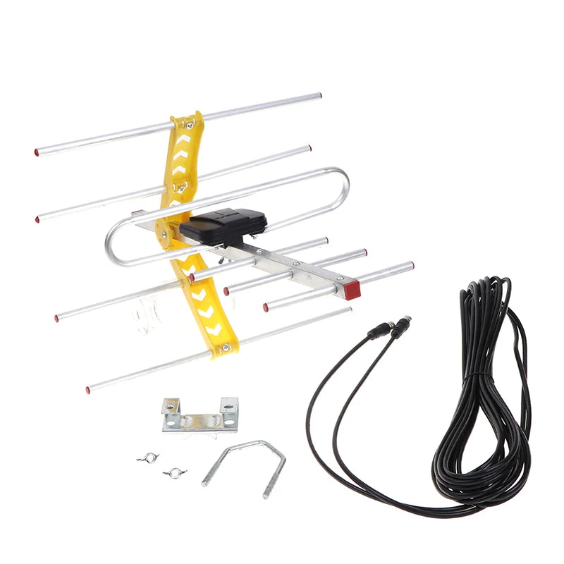 Outdoor 100Mile Amplified 8 Yagi Antenna HD TV 10dB Long Range UHF/VHF/FM HDTV Zpaxo