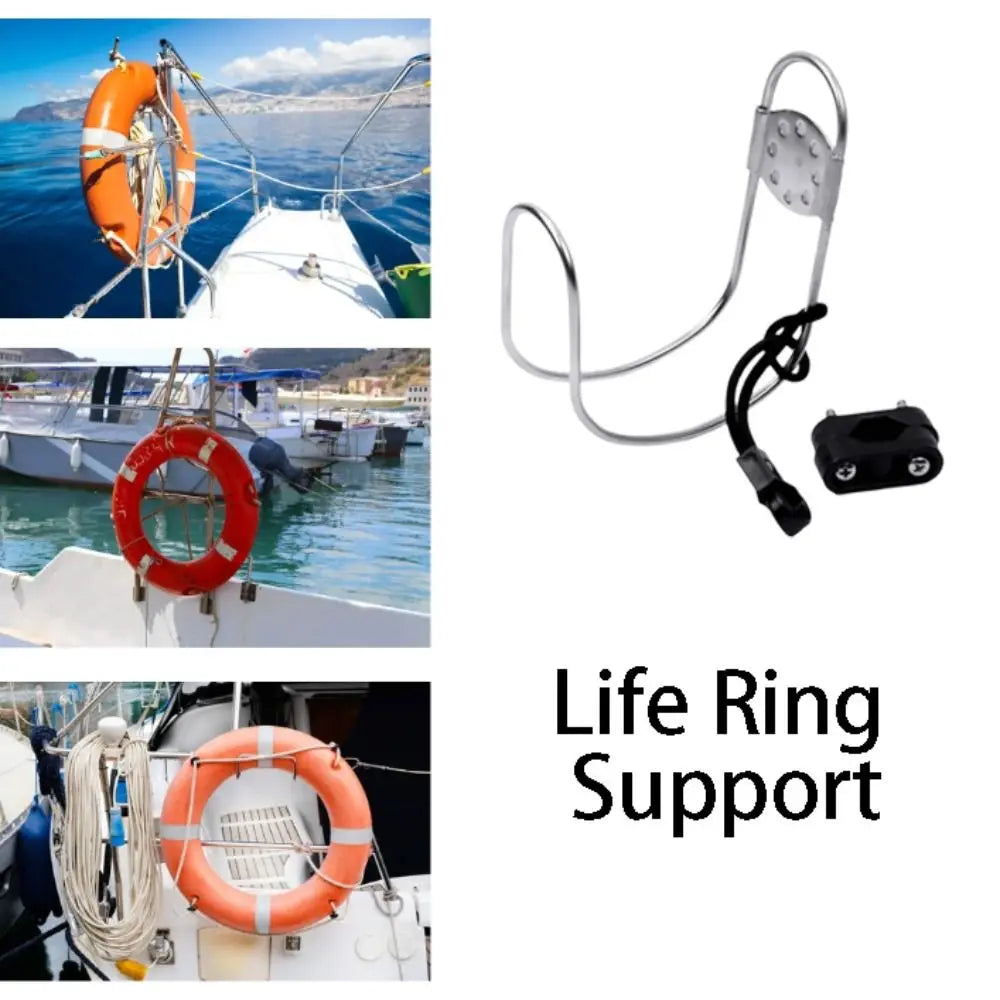 Hardware Stainless Steel Boat Lifebuoy Ring Adjustable Marine Hardware Swimming Ring Brackets Rustproof Float Ball Bracket Yacht Zpaxo