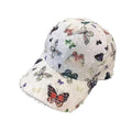 Embroidered Butterfly Baseball Cap Versatile Elegant Korean Style Baseball Cap Breathable Sunshade Women Outdoor Cap Casual Wear Zpaxo White