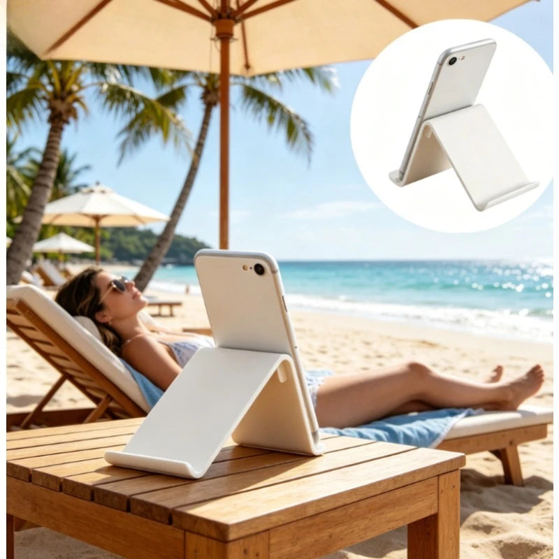 Simple White Desktop Phone Holder Portable Stand All Mobile Phones