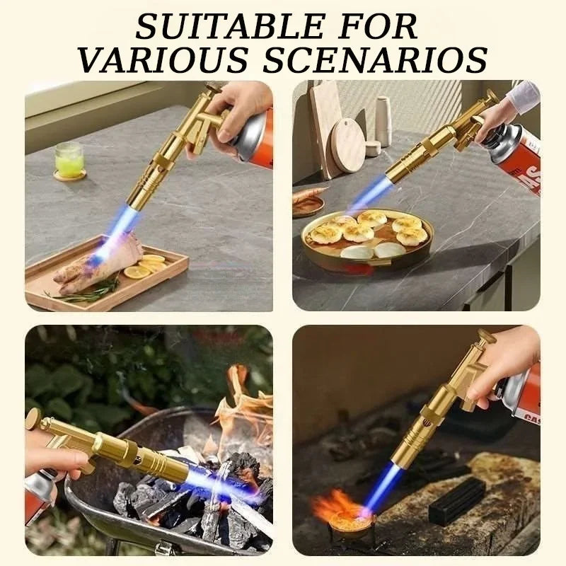 Portable Welding Gas Torch Flame Butane Burner Outdoor Camping BBQ Lighter Flamethrower Kitchen Supplies Welding Equipment Zpaxo