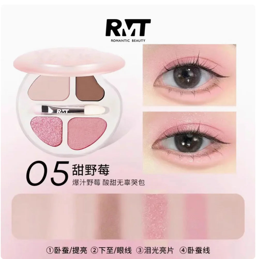 RMT ROMANTIC BEAUTY Eye Shadow Silkworm Palette Four Colors Matte Contouring And Brightening Eyeshadow Palette Zpaxo 05