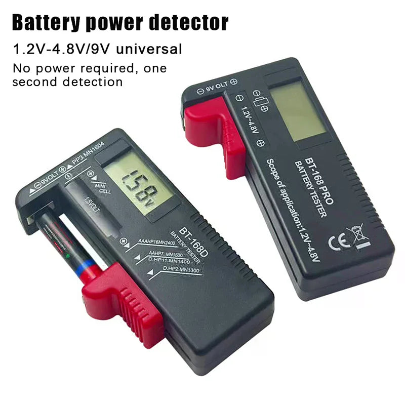 BT-168D Battery Tester Universal Digital LCD AA AAA CD 9V 1 5V Button Zpaxo