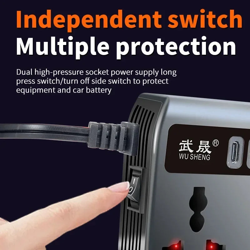 Portable Car Power Inverter 24V 110V 600W Outlet Adapter Dual AC Zpaxo
