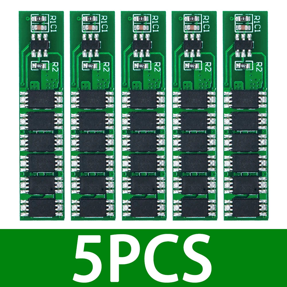 1S 15A 3 7V 2V Li-ion 6MOS BMS PCM Battery Protection Board 18650 Zpaxo 5pcs 3.7v green Model 1