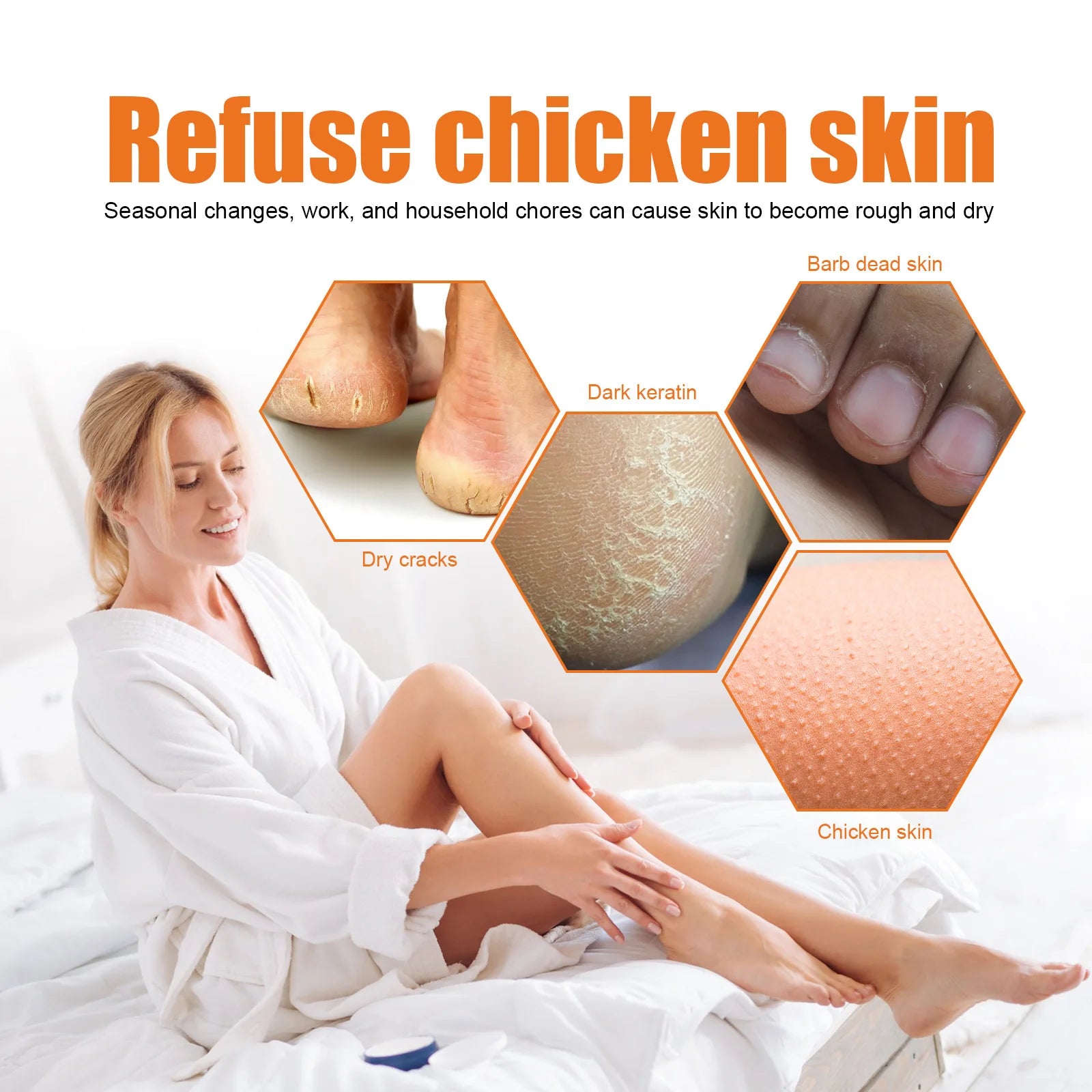 Orange Oil Foot Peeling Spray – Exfoliate & Soften Cracked Heels Foot Exfoliating Spray Zpaxo