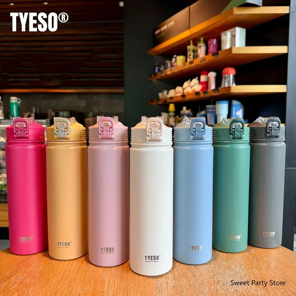 Stainless Steel Vacuum Flask Straw Car Thermal Cup Sports Water