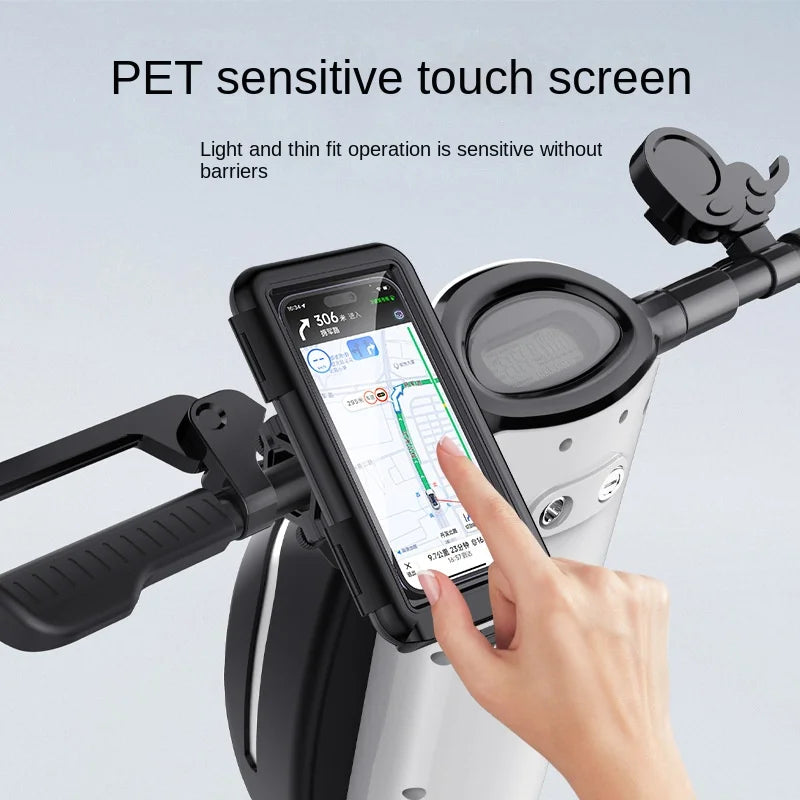 Waterproof Motorcycle Phone Holder Handlebar Mount Bag