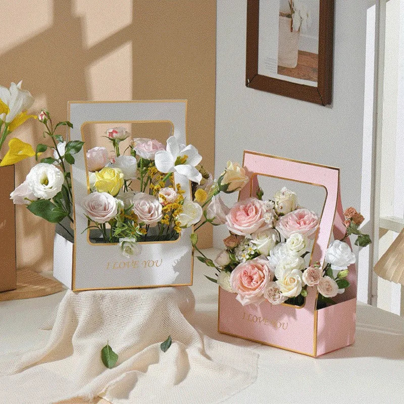 Kraft Paper Handheld Flower Box – Wedding & Party Bouquet Bag Flower Bouquet Bag Zpaxo