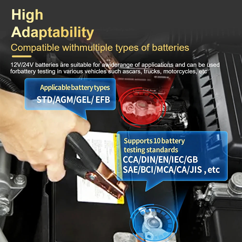 Intelligent 12V 24V Smart Battery Tester Automotive Quick Load Plug