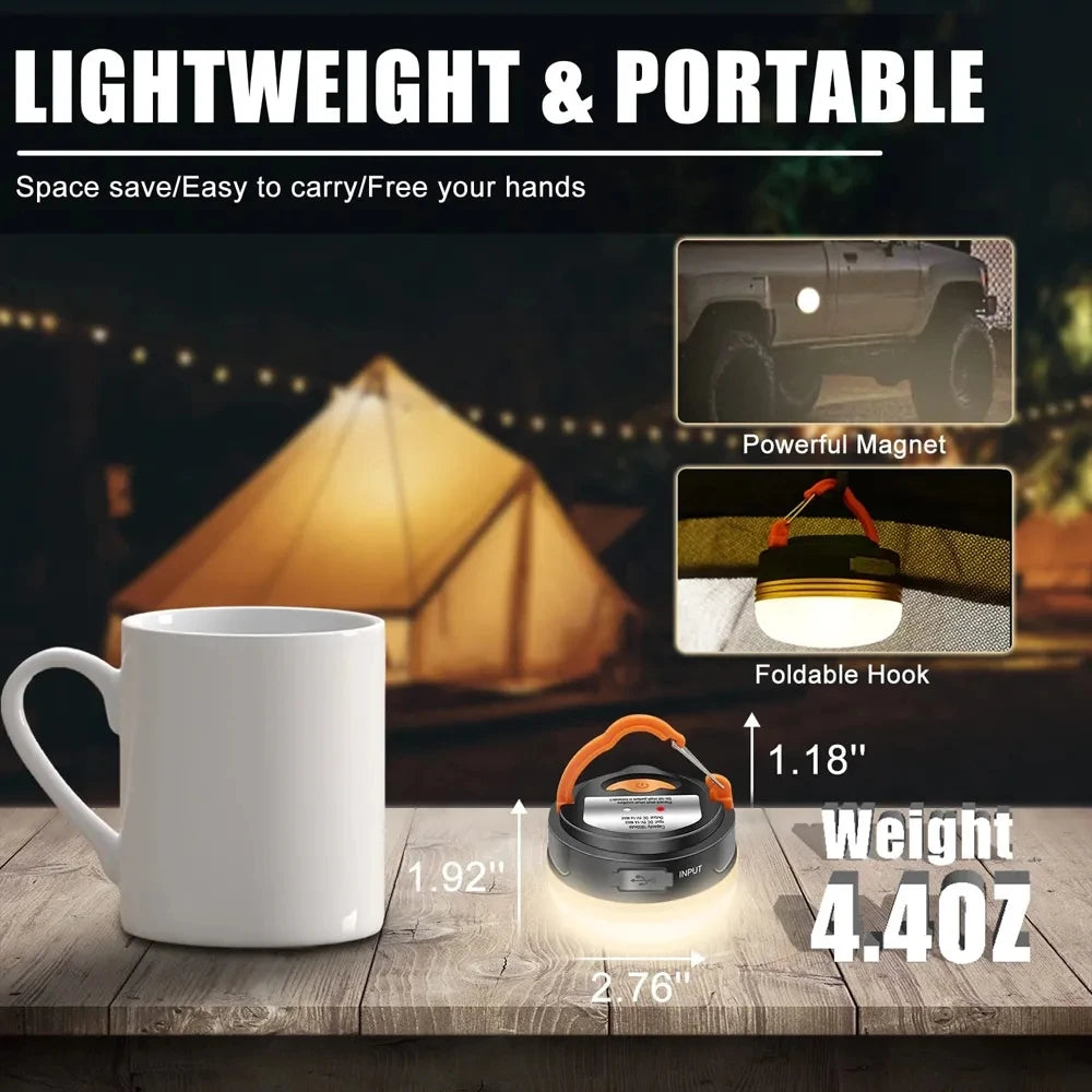 10W LED Camping Lantern USB Rechargeable 1800mAh Tent Light