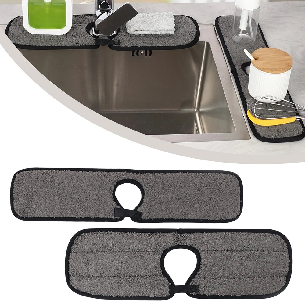 Faucet Absorbent Mat Sink Splash Guard for Kitchen Bathroom Countertop Protector Microfiber Faucet Splash Catcher Zpaxo